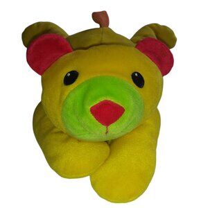 TY Pillow Pal Huggy the Bear Yellow Stuffed Plush Toy 13 Inch 1998